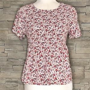 Smocked Floral Blouse - M
